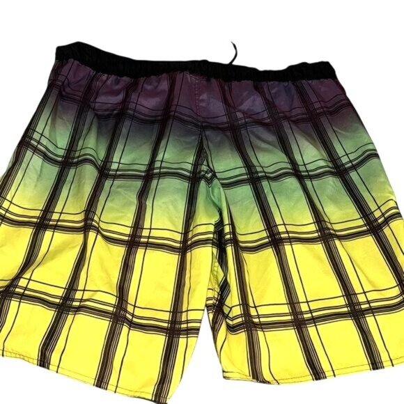 Joe Boxer Mens XL Plaid Swim Trunks Quick-Dry Polyester - Picture 7 of 7